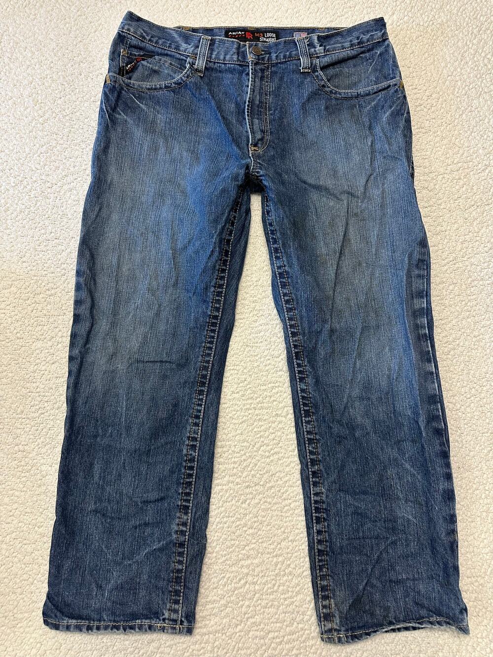 Ariat Mens M3 FR Flame Resistant Loose Straight Jeans Size 36